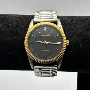 Gold silver mens watch
